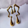 Anti-tarnish abstract gold statement earrings for women