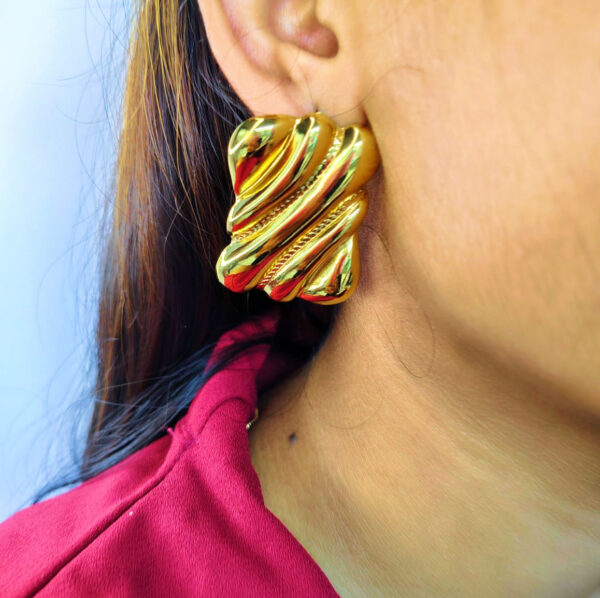 anti tarnish earrings statement gold jewelry