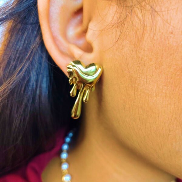 fashion anti tarnish earrings gold heart design