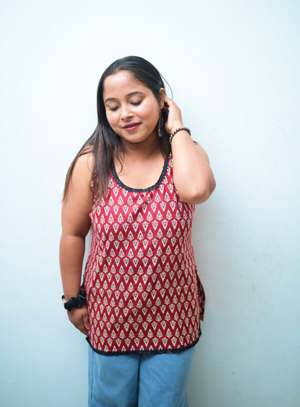 aura elegance cotton short kurti casual wear with jeans