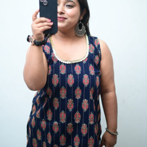 Aarvi fancy short kurti cotton floral design