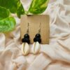 Handmade fabric jewellery design cowrie shell earrings for women