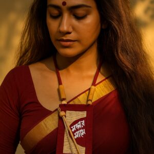 Woman wearing handmade jewellery design