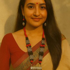 Handmade jewellery ideas oxidized silver necklace with beads