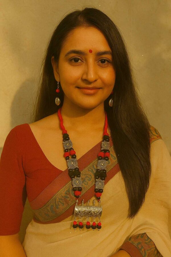 Handmade jewellery ideas oxidized silver necklace with beads