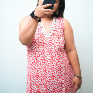 Gulabo cotton simple short kurti for women – floral ethnic design