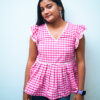 Stylish pink short kurti for jeans and leggings