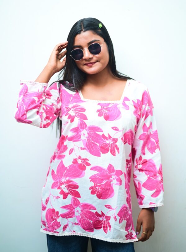 elegant printed short kurti for women