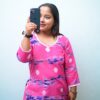 pink short kurta for women with back design