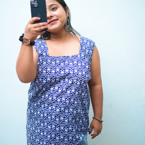 Desi Diva short kurti in sleeveless cotton style for casual wear.