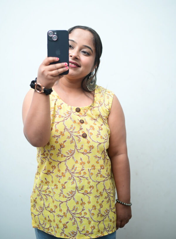 Front view short sleeve kurti cotton for women