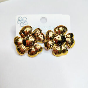 Anti Tarnish Floral Stud Earrings – Gold Plated Stainless Steel