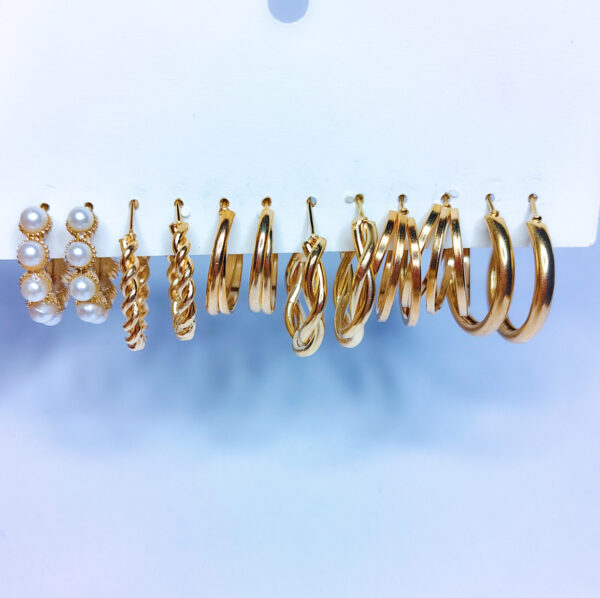 Anti Tarnish Gold Hoop & Pearl Earring Set – Durable & Stylish